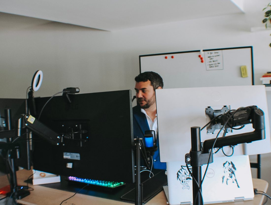 Danny at his workstation